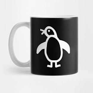 Cute Animals Minimal Penguin White Line Graphic Mug